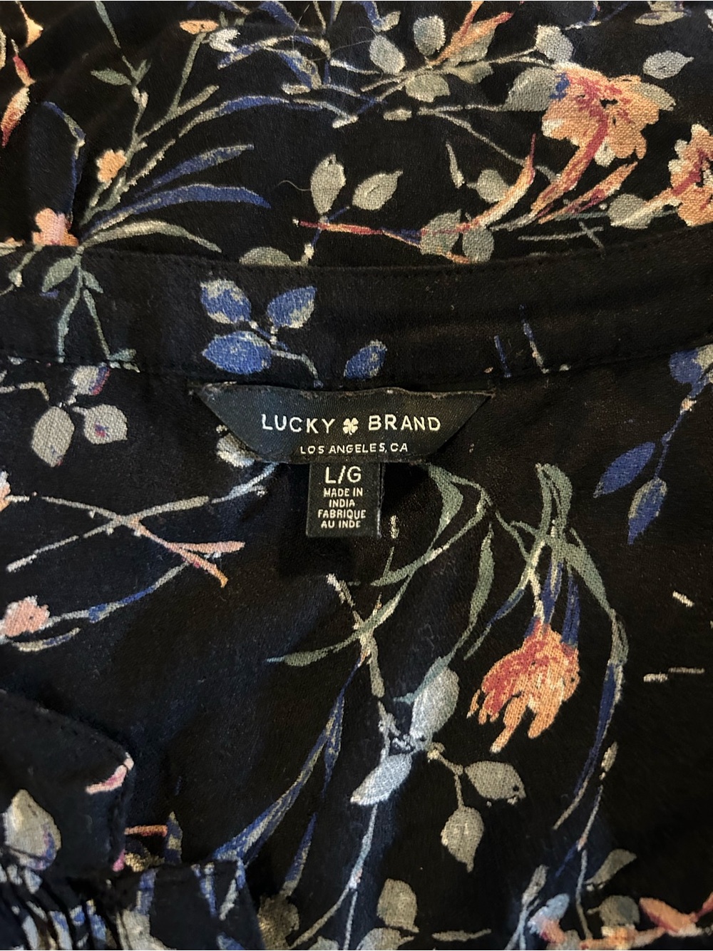 Lucky Brand Floral Boho Revival Long Sleeve Blouse Women’s Size Large - Picture 6 of 6